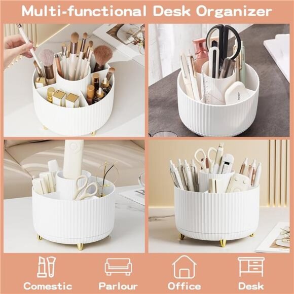 360° Rotate Makeup Brush Holder Organizer, Makeup Organizers Countertop, Makeup - Picture 3 of 8